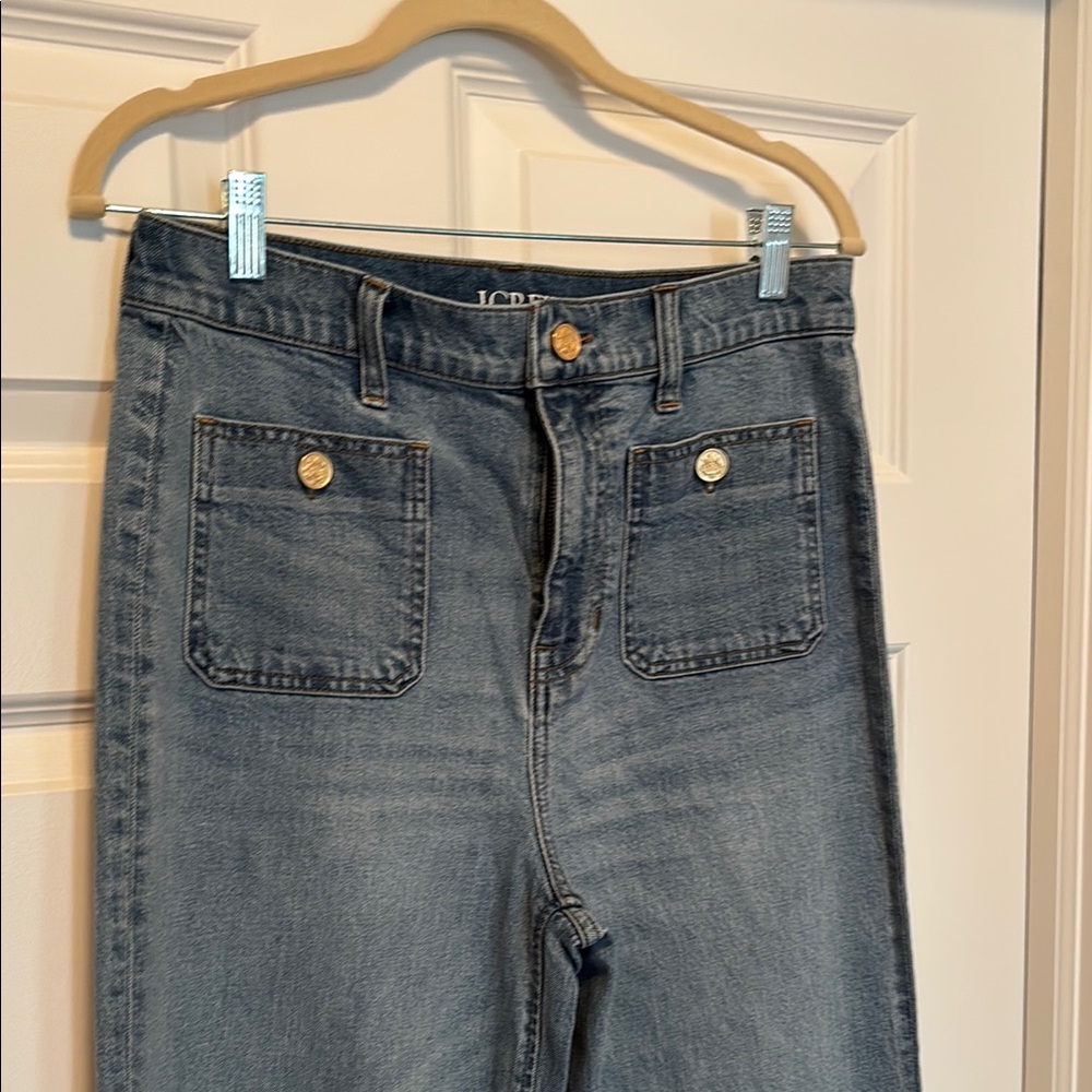 J. Crew Blue Flare Wide Leg Jeans